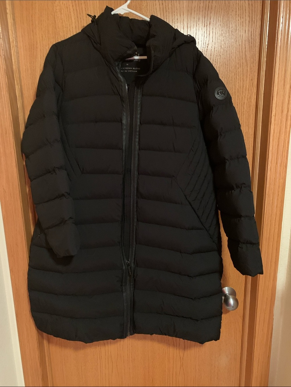 MICHAEL Michael Kors Black Hooded Longline Puffer Coat